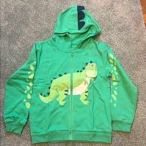 Kids Green Dinosaur Hoodie
